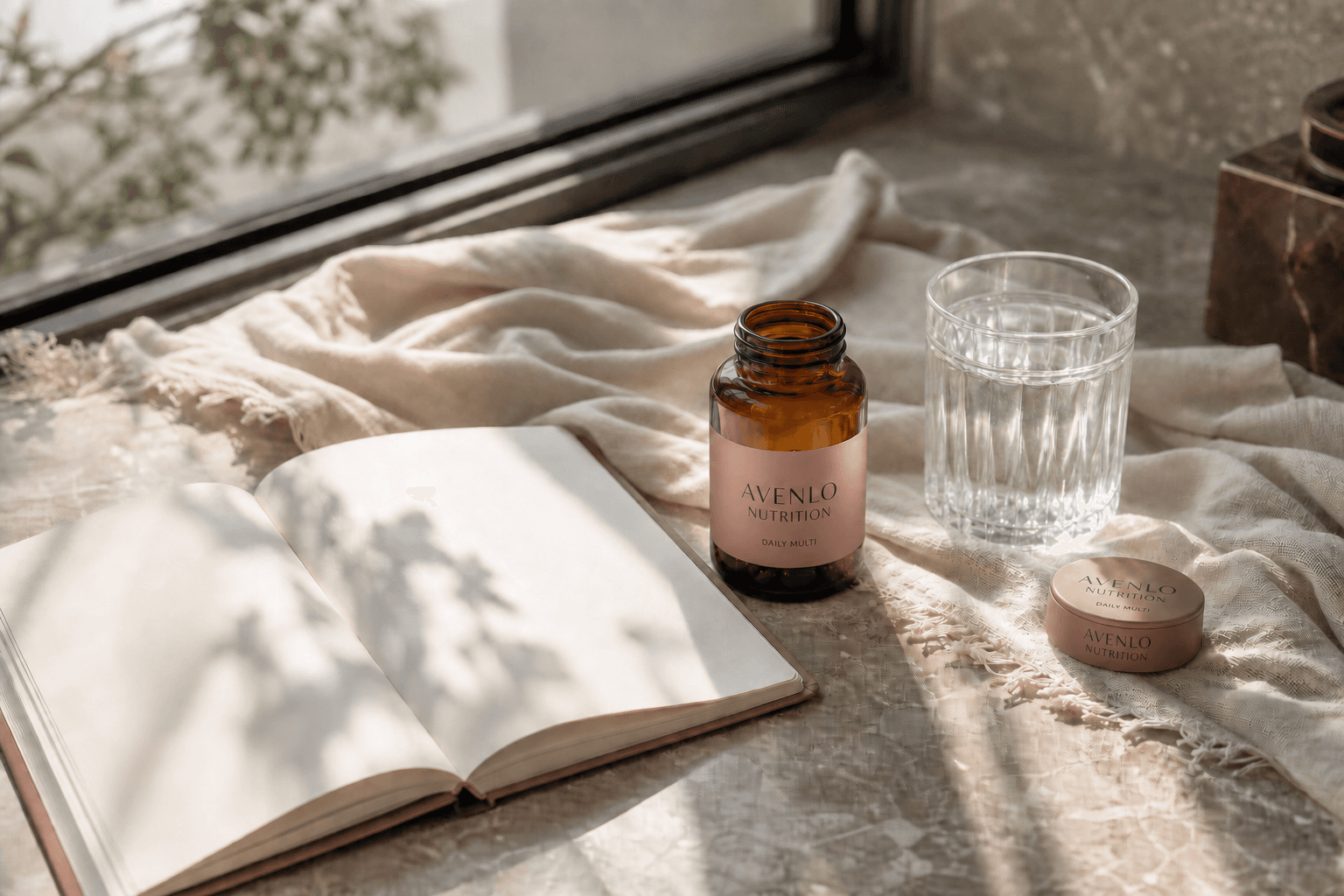 Synthetic concept of a quiet morning routine beside a window